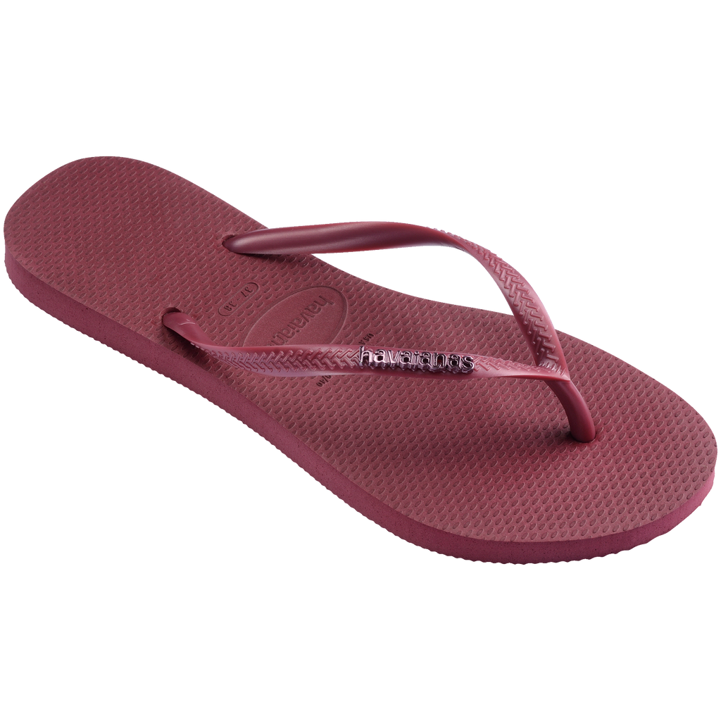 Women's Slim Logo Metallic Flip Flops - Amaranth