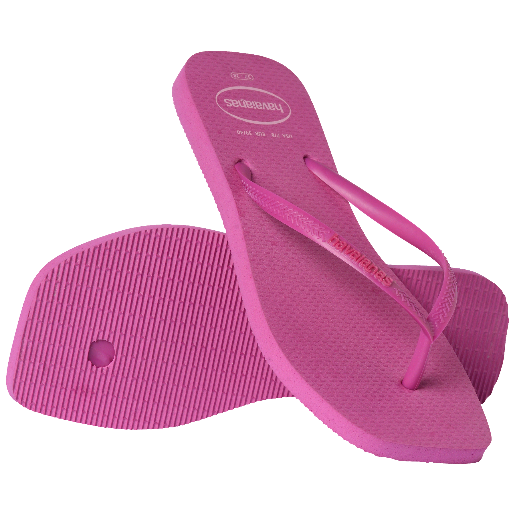 Women's Slim Square Logo Pop Up Flip Flops - ROSE GUM