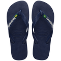 Men's Brazil Logo Flip Flops - Navy Blue