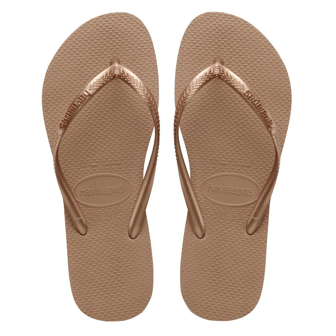 Women's Slim Flip Flops - Rose Gold