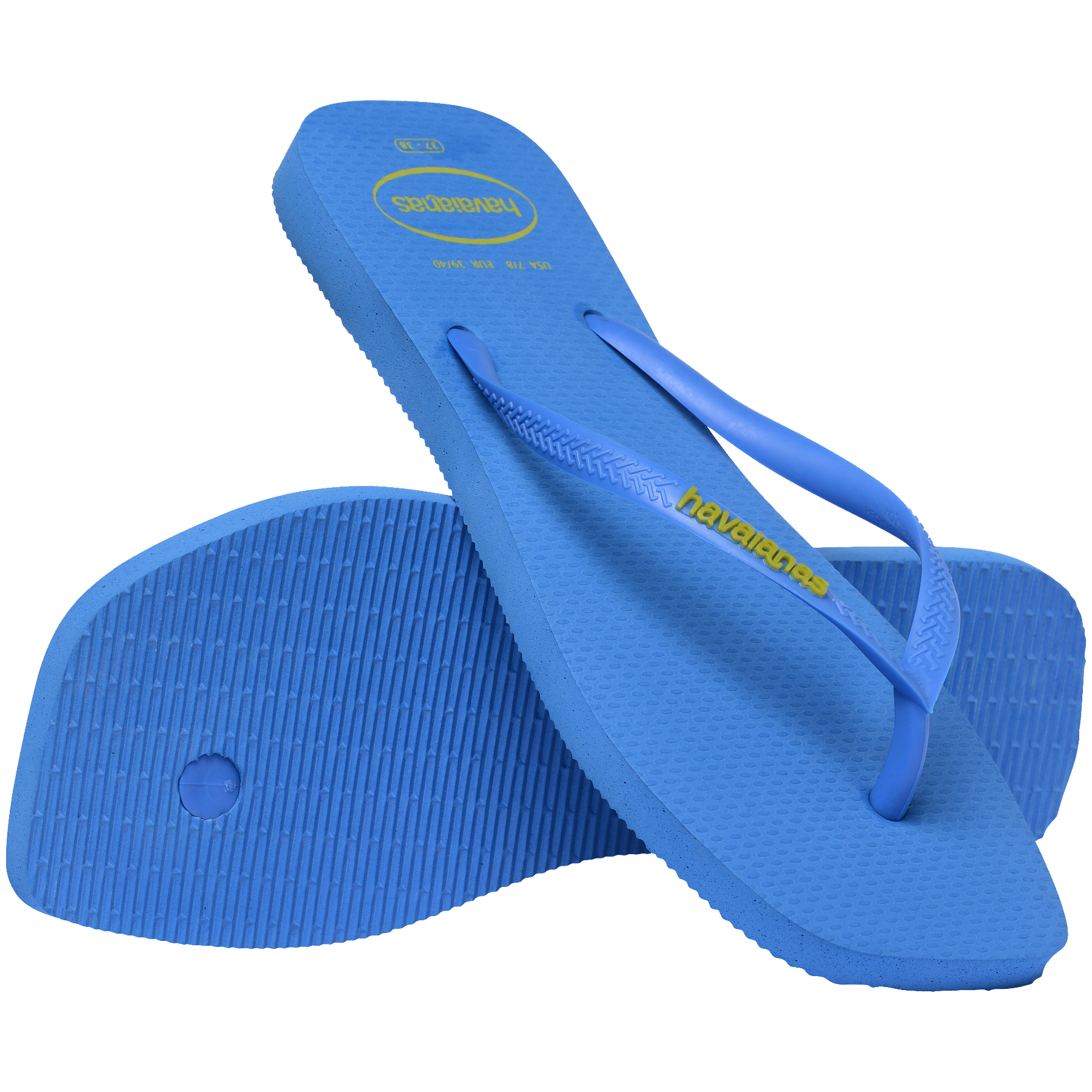 Women's Slim Square Logo Pop Up Flip Flops - BRILLIANT BLUE