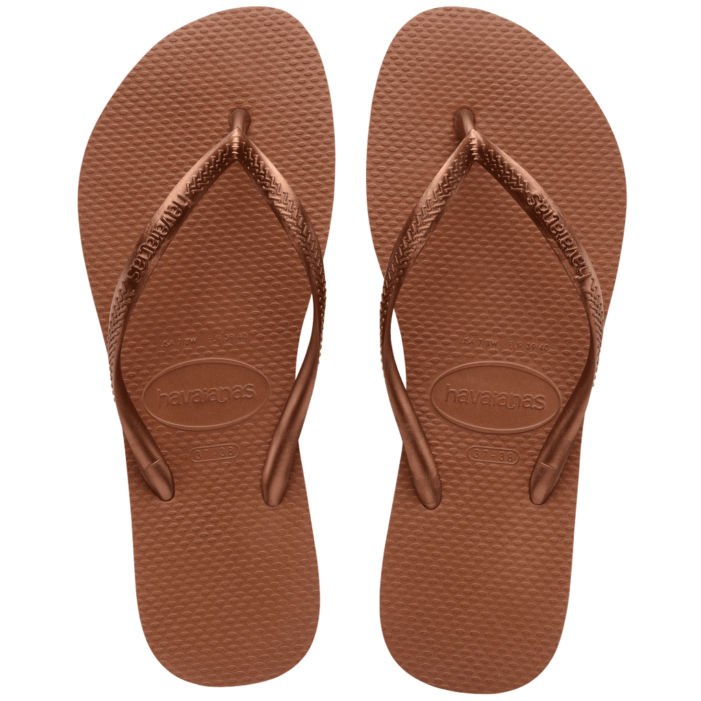 Women's Slim Flip Flops - Rust/Metallic Copper