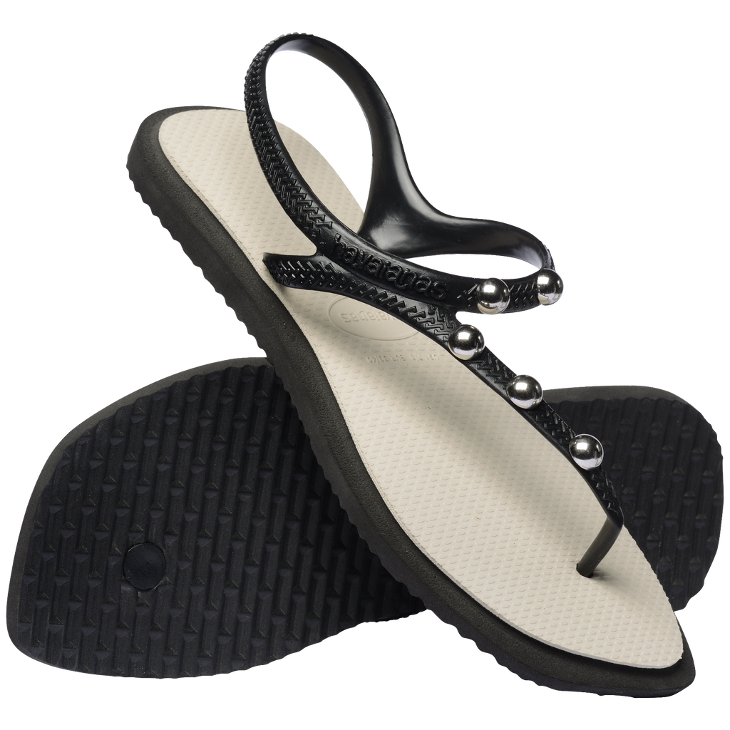 Women's Flash Fusion Sandals - BLACK/BEIGE STRAW