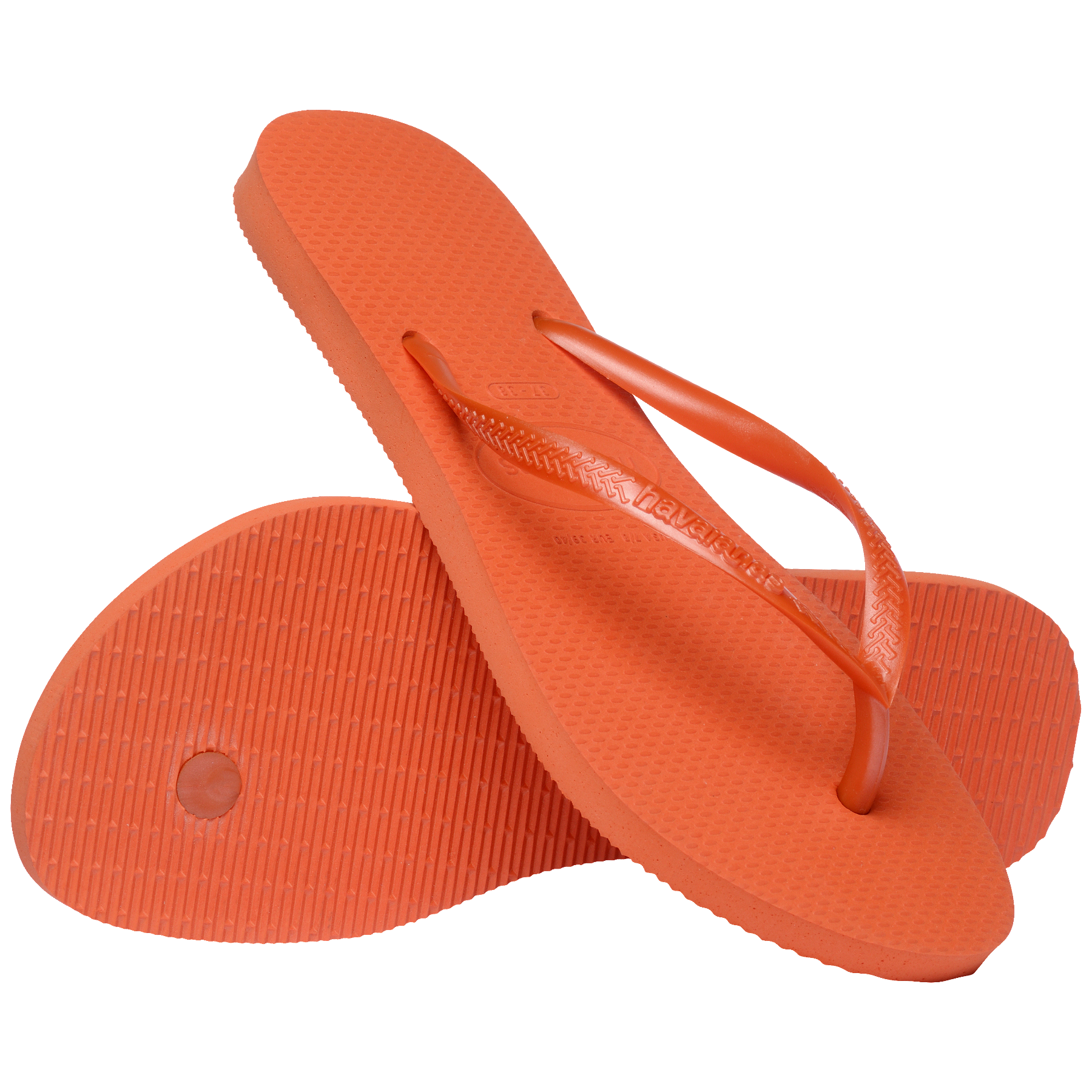 Women's Slim Flip Flops - ORANGE