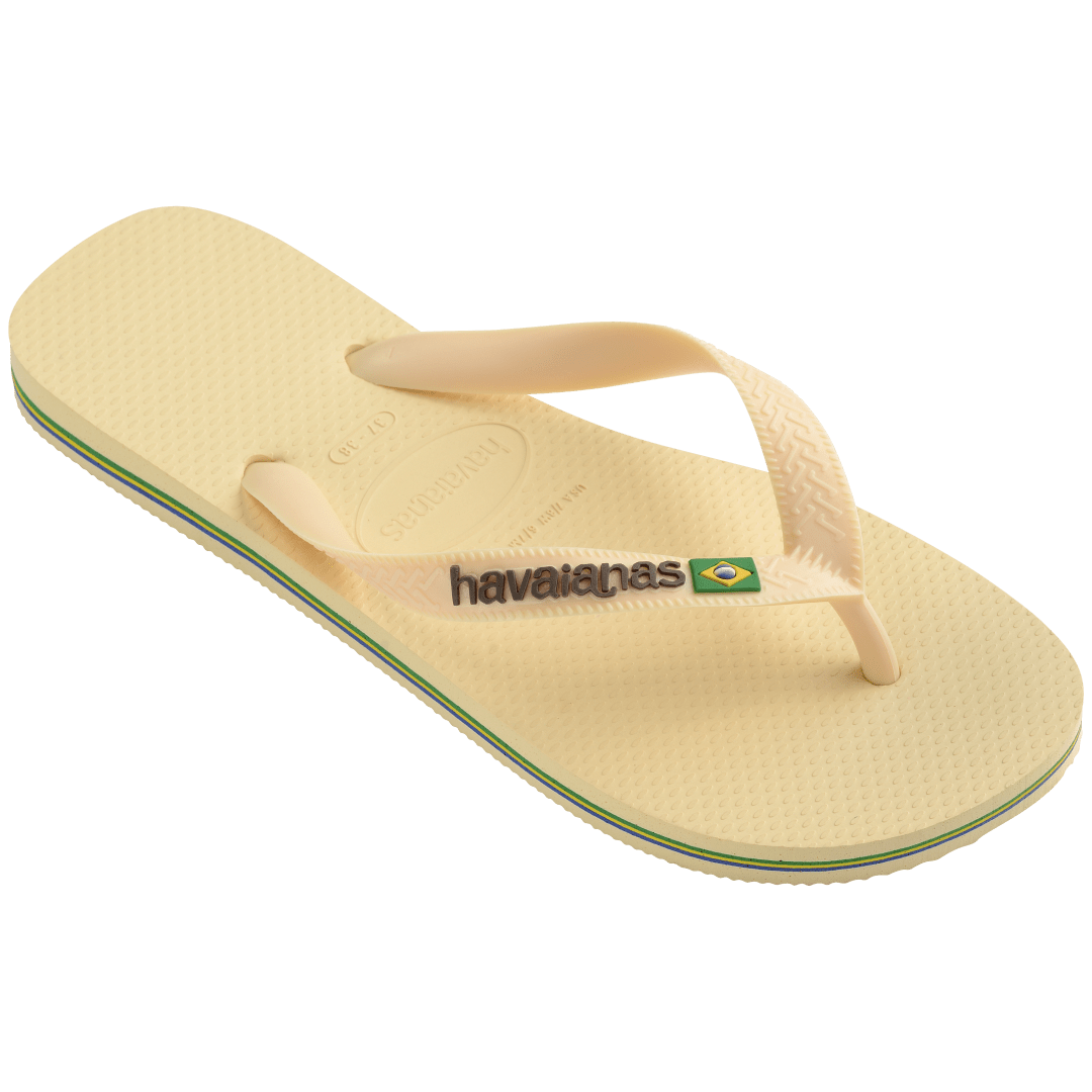 Women's Brazil Logo Flip Flops - BUTTERCREAM