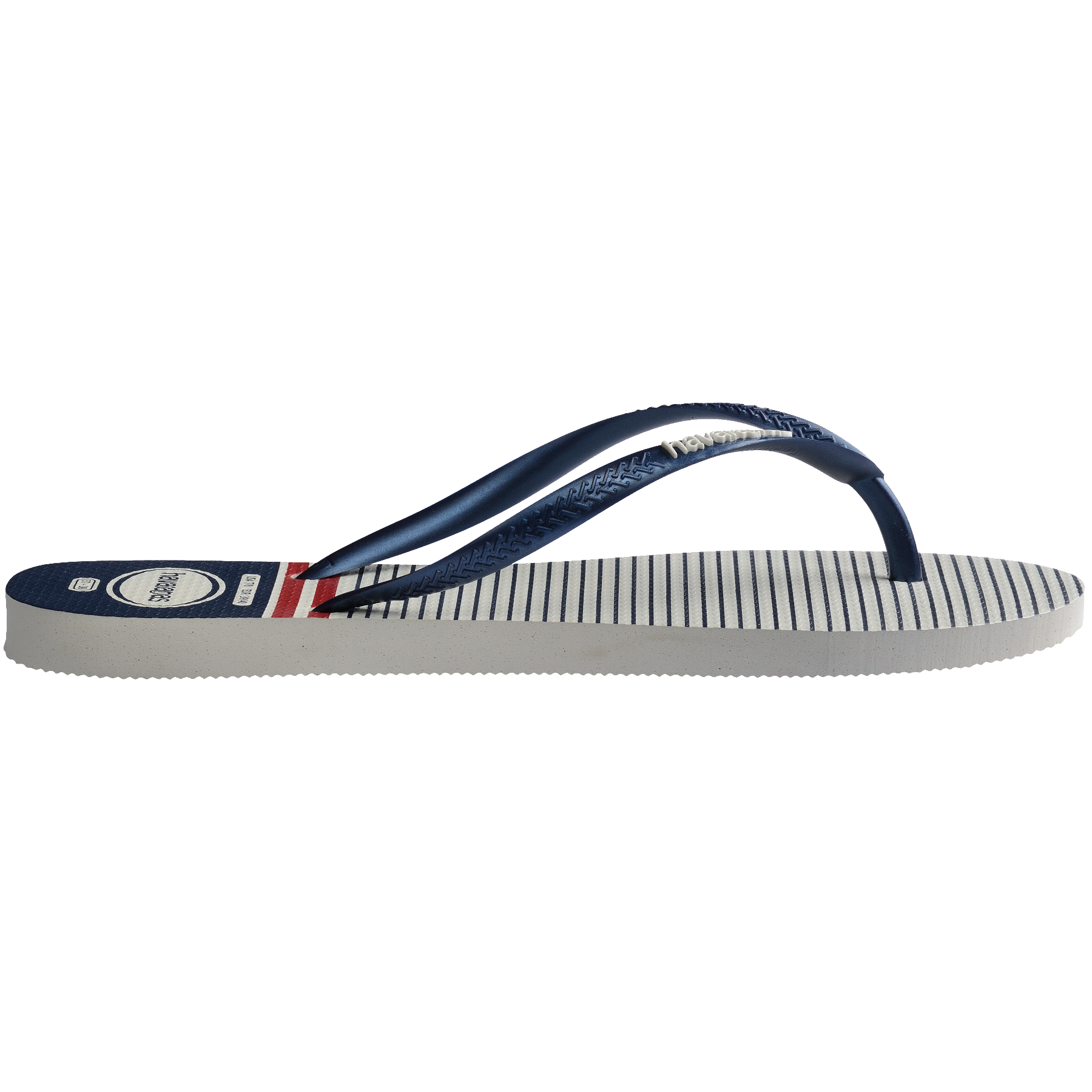 Women's Nautical Slim Flip Flops - White/Navy/Red