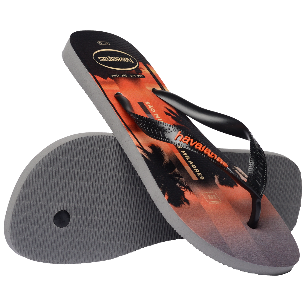 Men's Top Surfer I Flip Flops - GREY STEEL/BLACK/SUNSET ORANGE