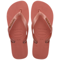 Women's Top Logo Metallic Flip Flops - CANYON CLAY