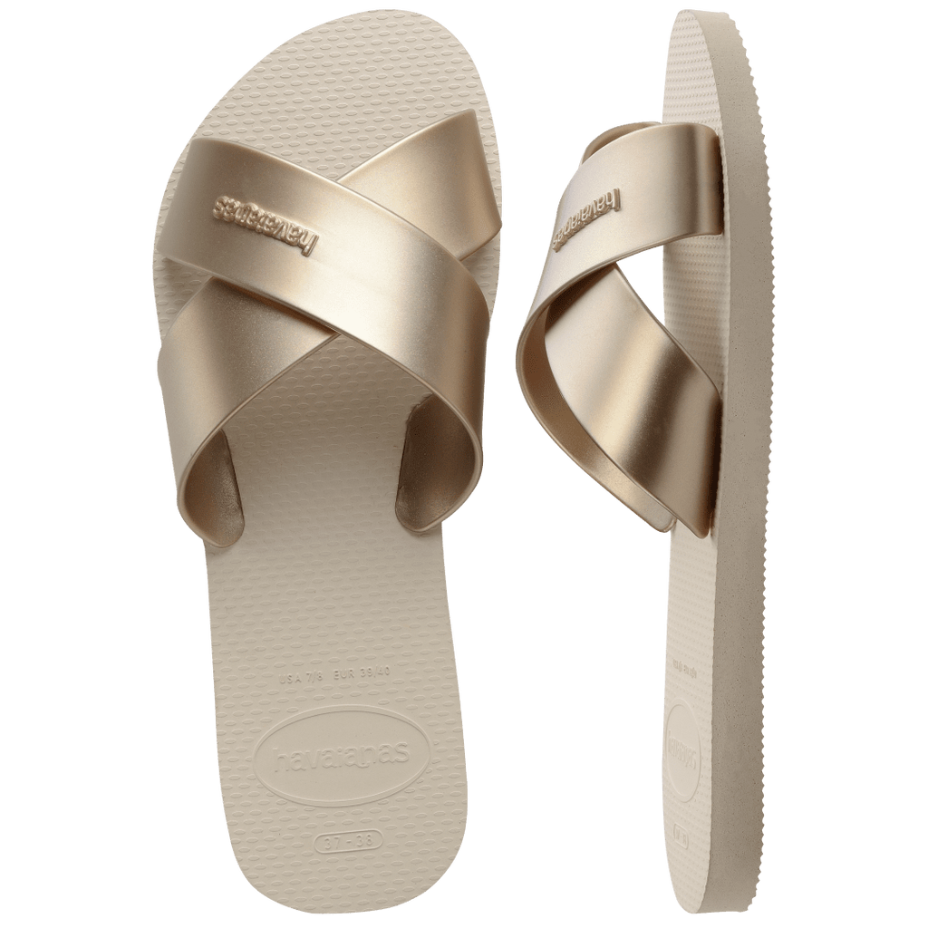 Women's Aqua Metallic Sandals - Beige