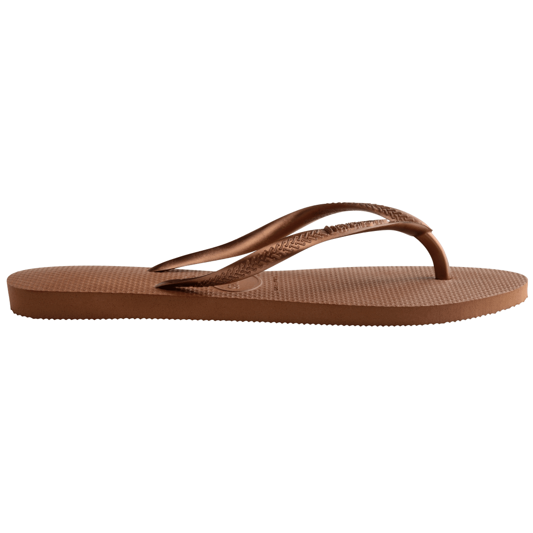 Women's Slim Flip Flops - Rust/Metallic Copper