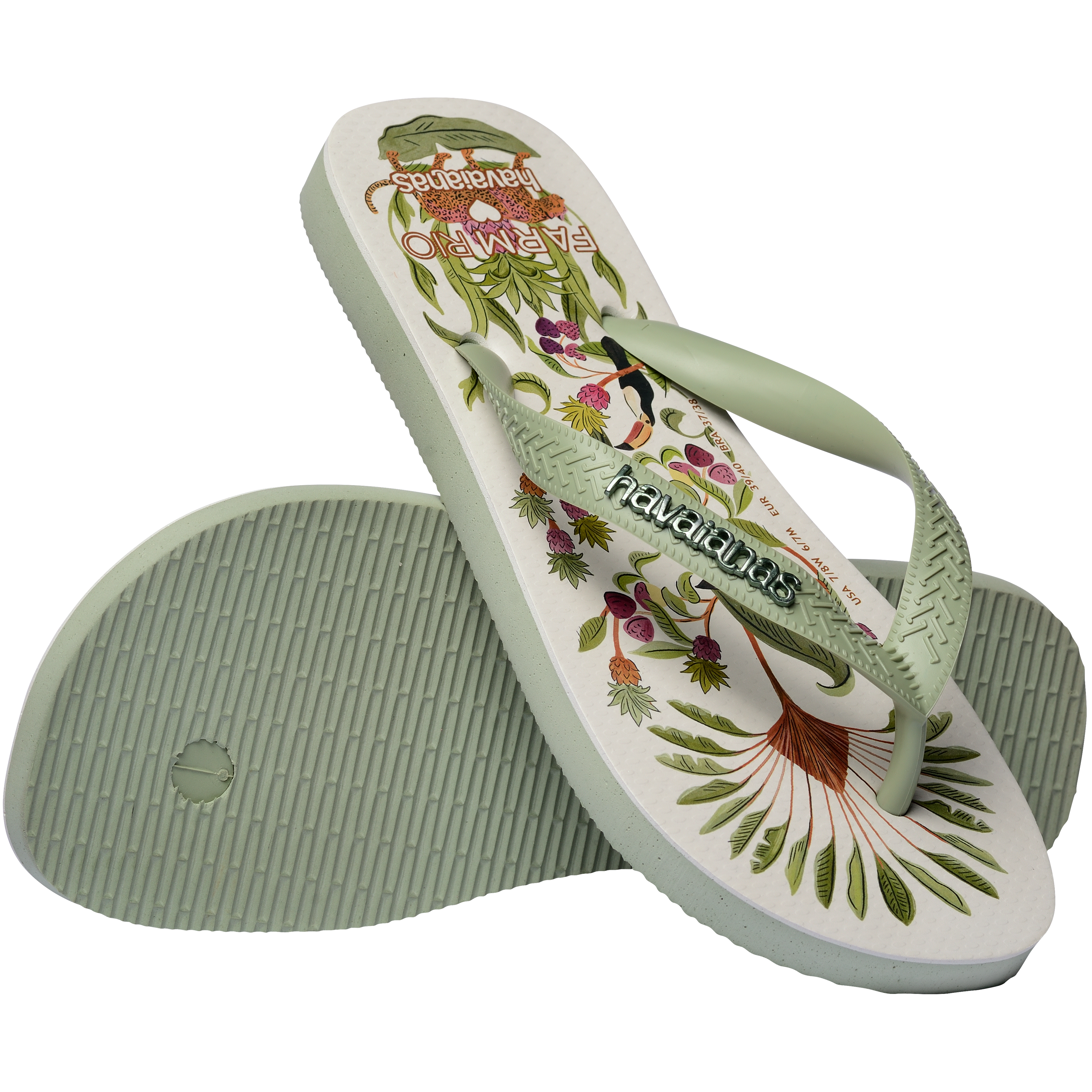 Women's FARM Rio Sweet Forest Flip Flops - Smoke Green