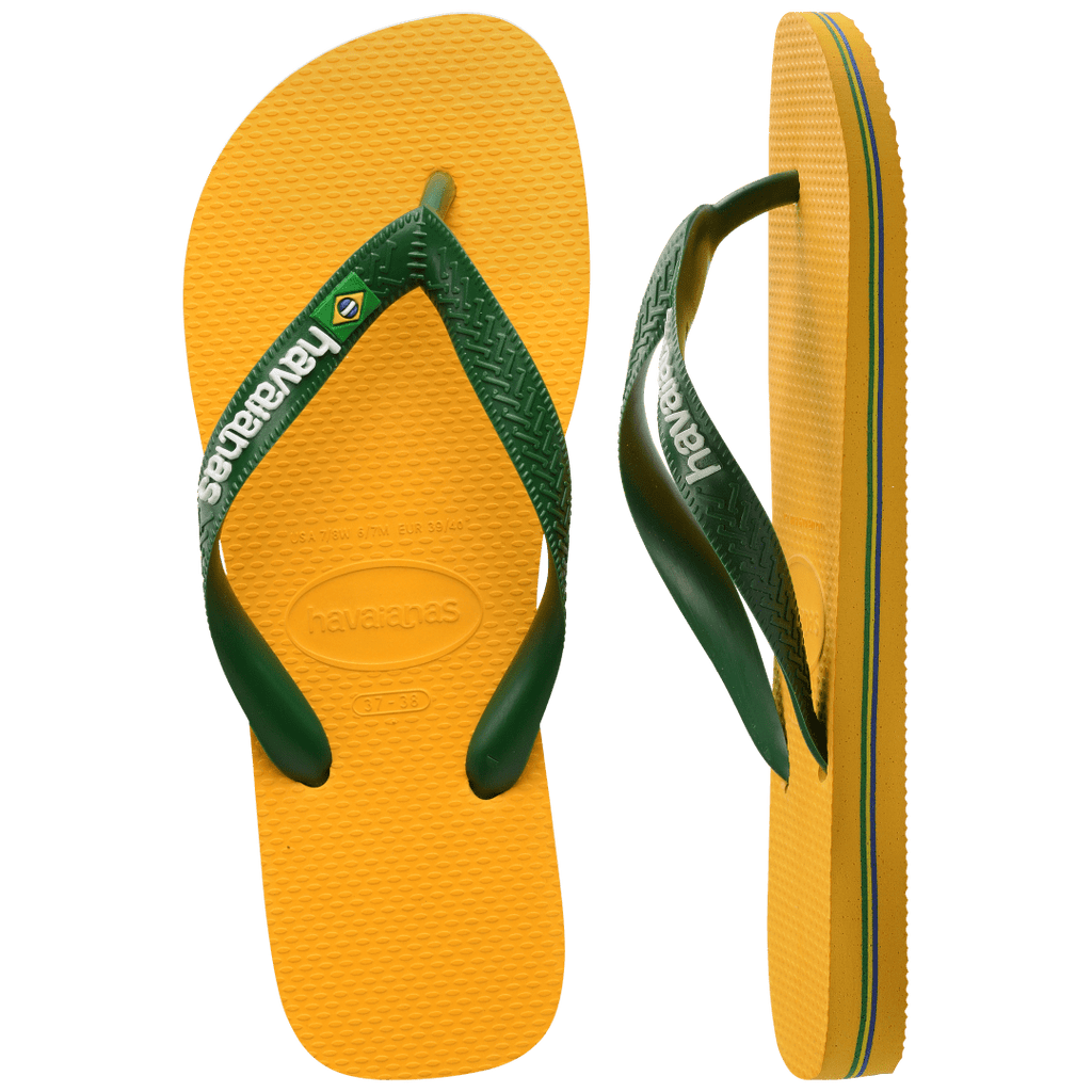 Women's Brazil Logo Flip Flops - Yellow Pop