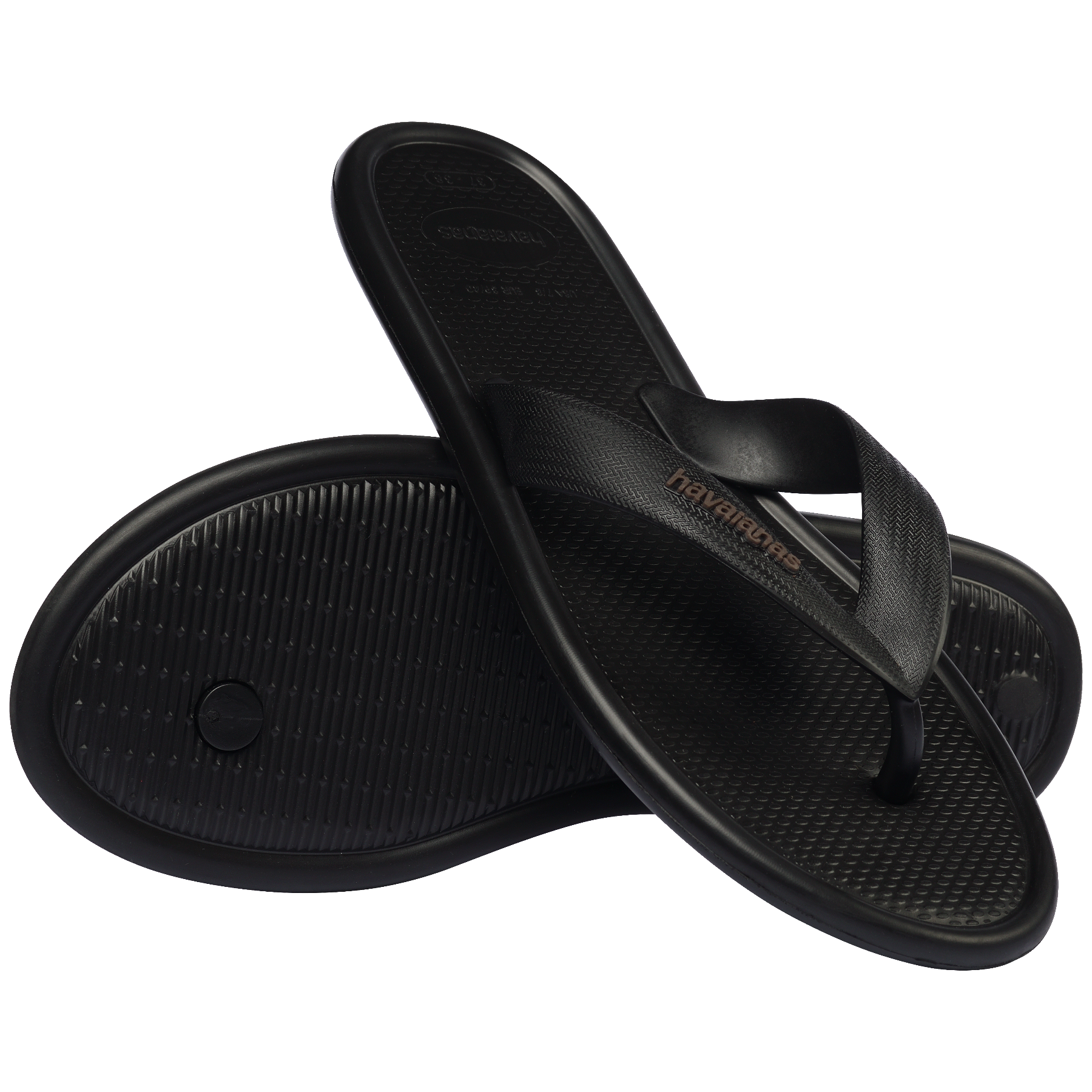 Women's Puffed Up Flip Flops - BLACK