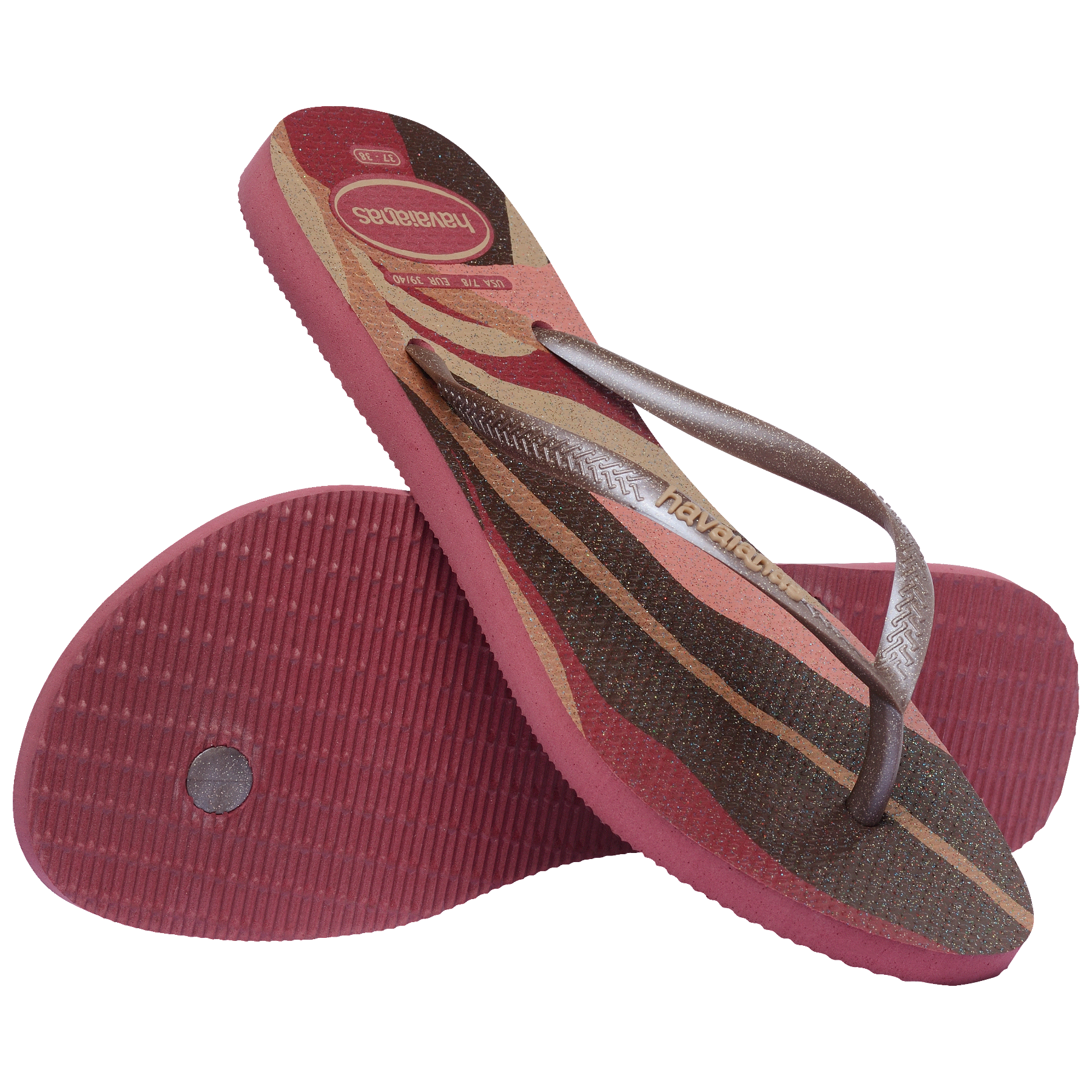 Women's Slim Palette Glow Flip Flops - AMARANTH