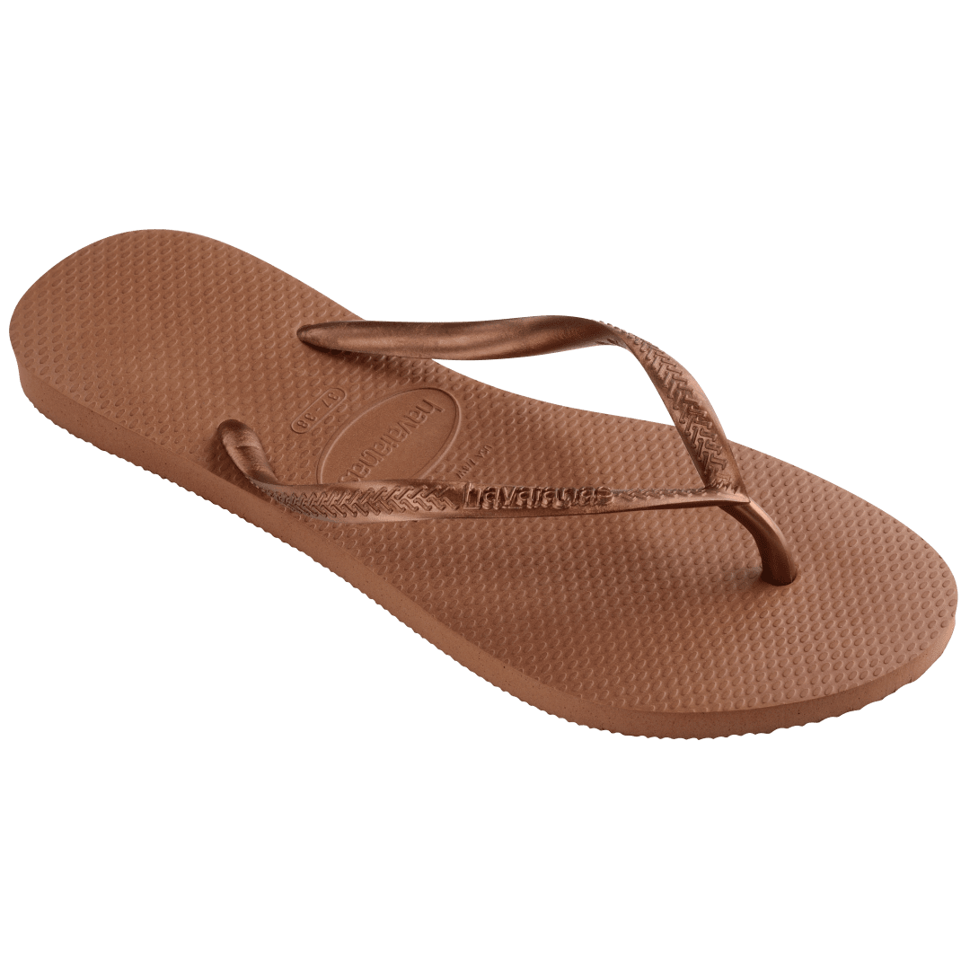 Women's Slim Flip Flops - Rust/Metallic Copper
