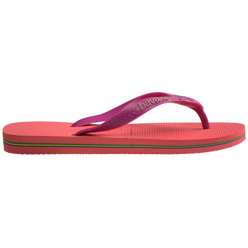 Women's Brazil Logo Flip Flops - CORAL/PINK