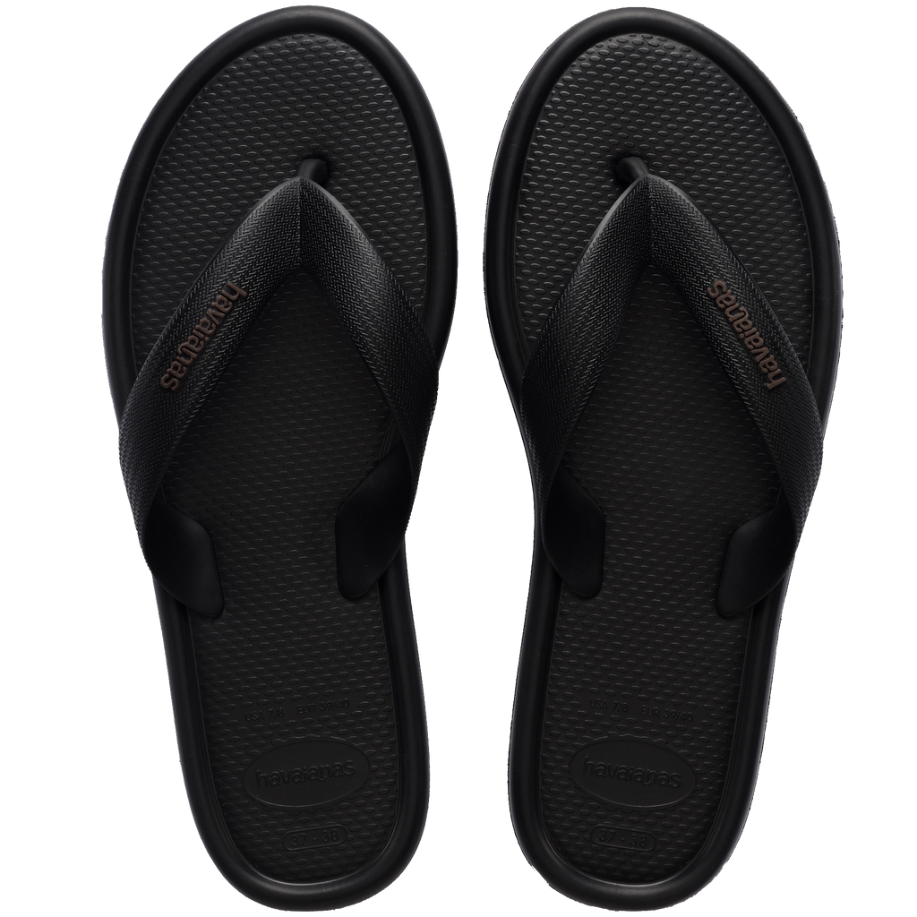Women's Puffed Up Flip Flops - BLACK
