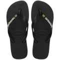 Women's Brazil Logo Flip Flops - Black/Black