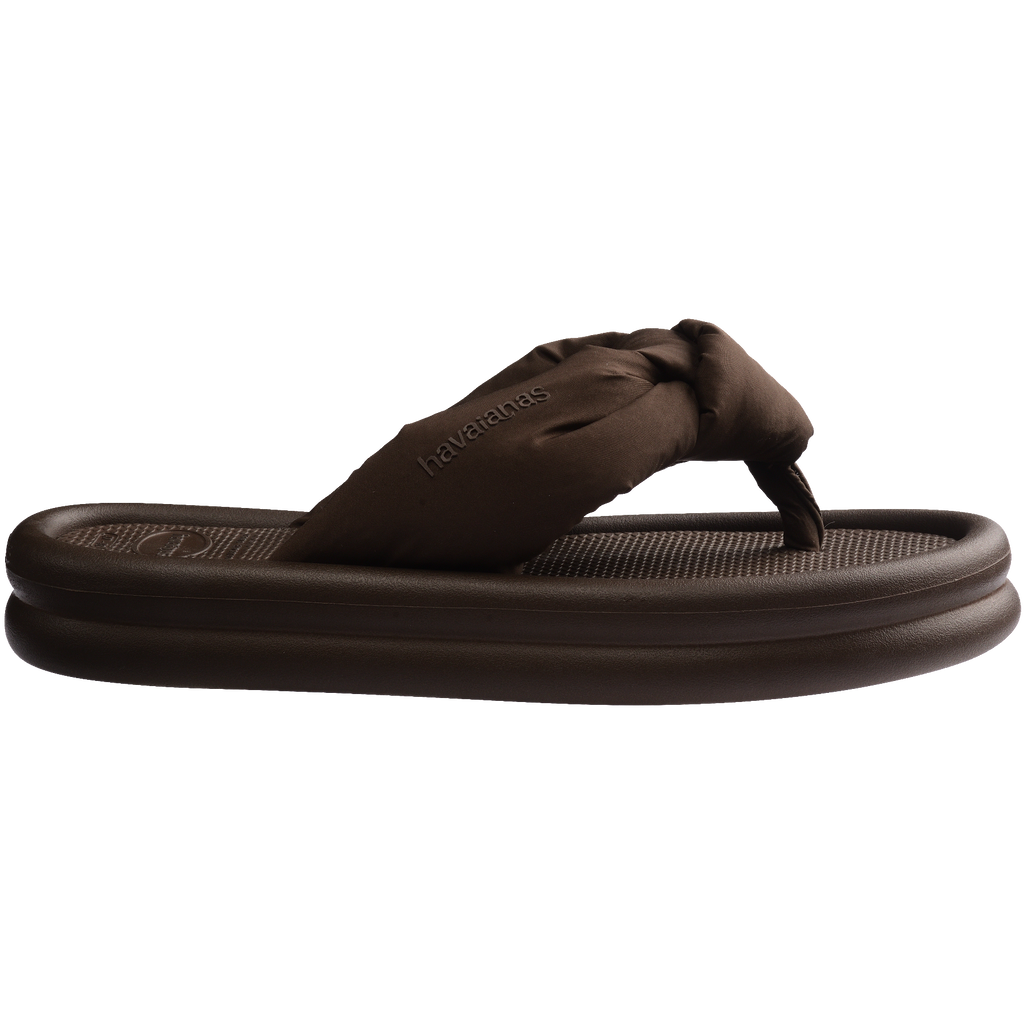 Women's Over Puffed Flip Flops - DARK BROWN