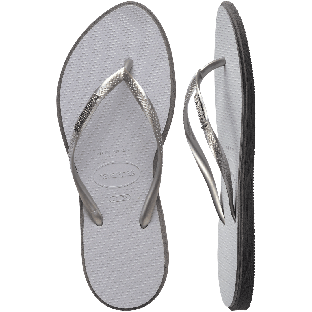 Women's Slim Point Flip Flops - Steel Grey