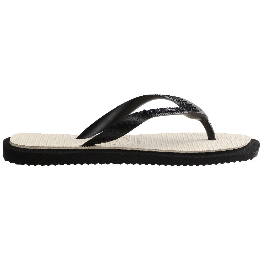 Women's Top Square Fusion Flip Flops - Black