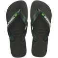 Men's Brazil Logo Flip Flops - Green Olive
