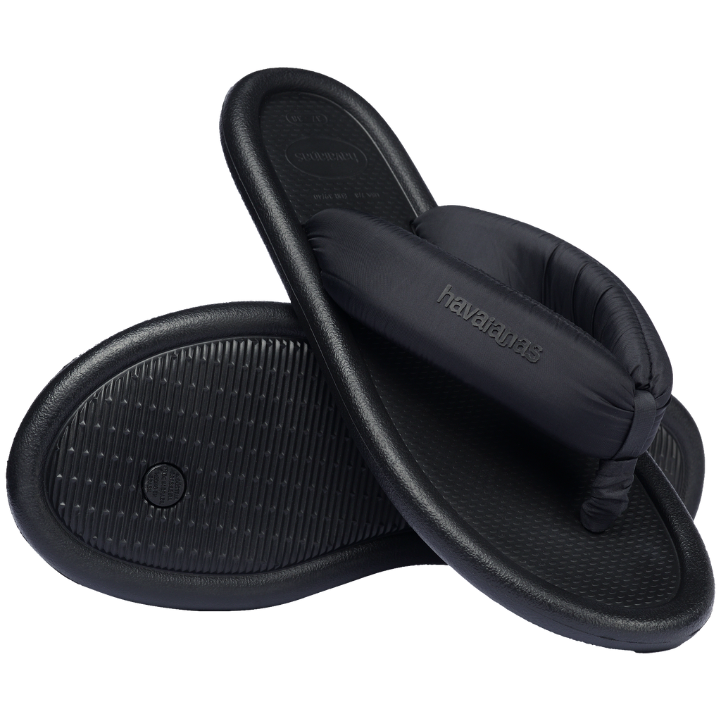 Women's Maxi Puffed Flip Flops - BLACK