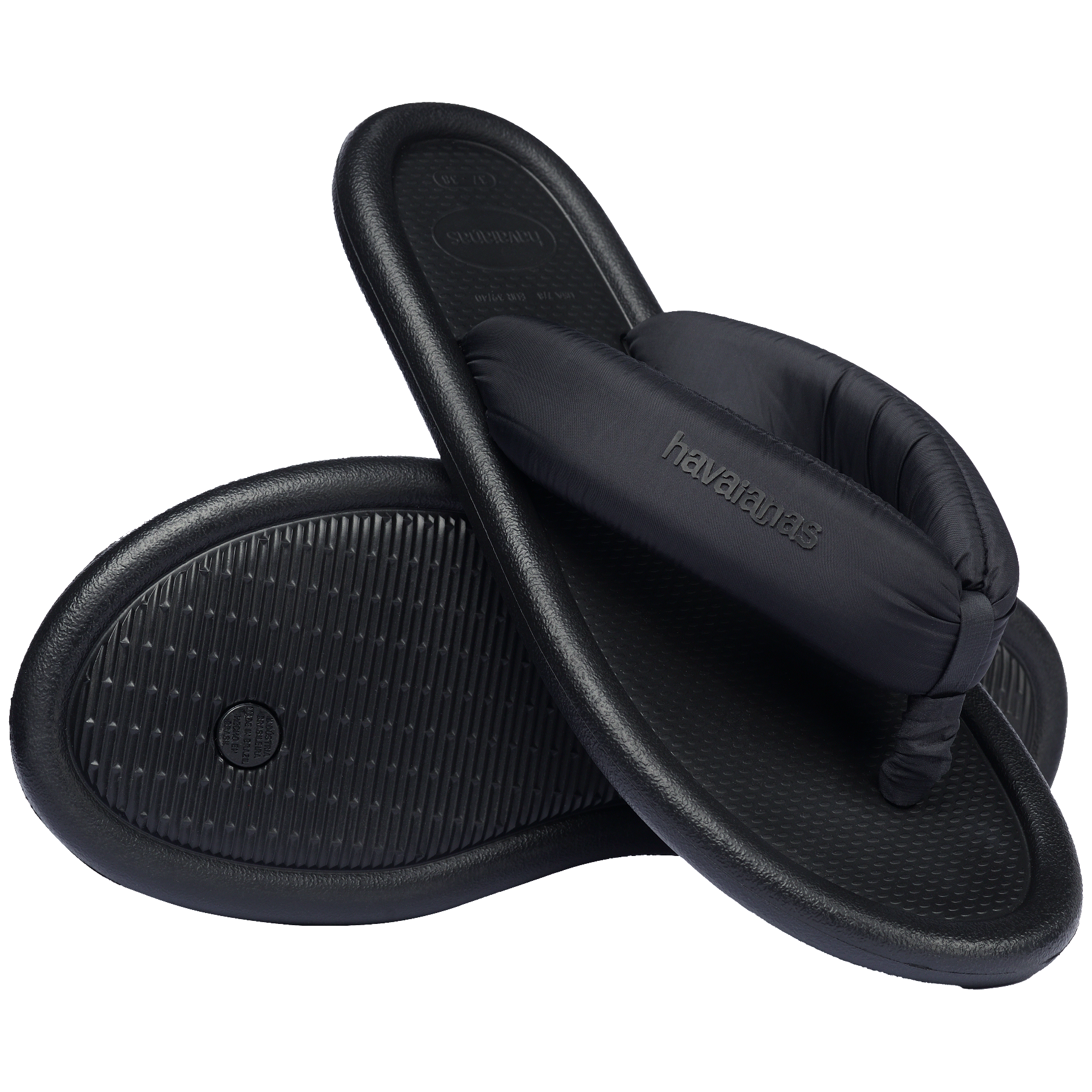 Women's Maxi Puffed Flip Flops - BLACK