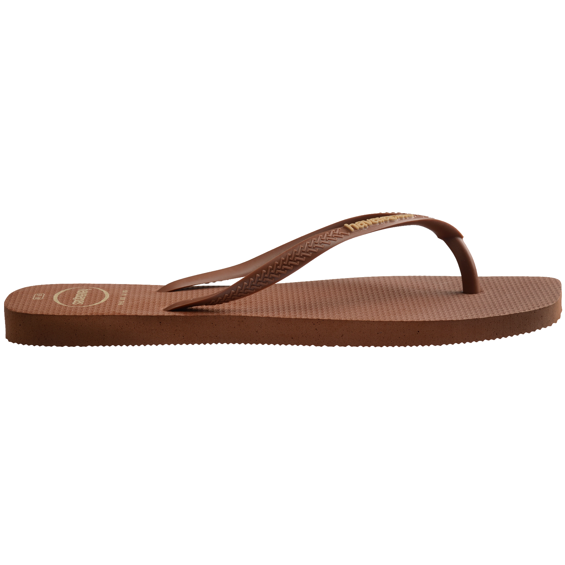 Women's Slim Square Logo Pop Up Flip Flops - RUST