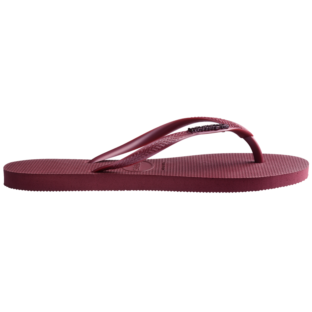 Women's Slim Logo Metallic Flip Flops - Amaranth
