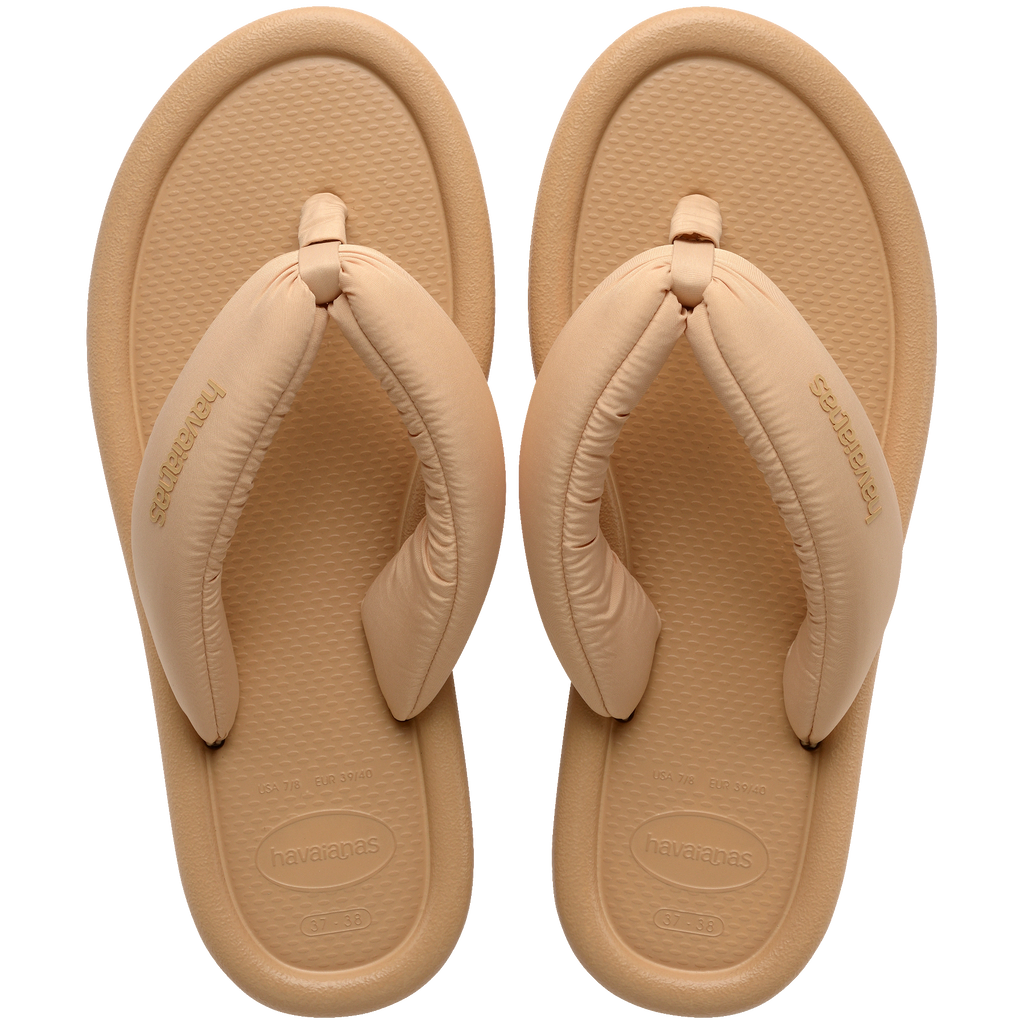 Women's Maxi Puffed Flip Flops - GOLDEN
