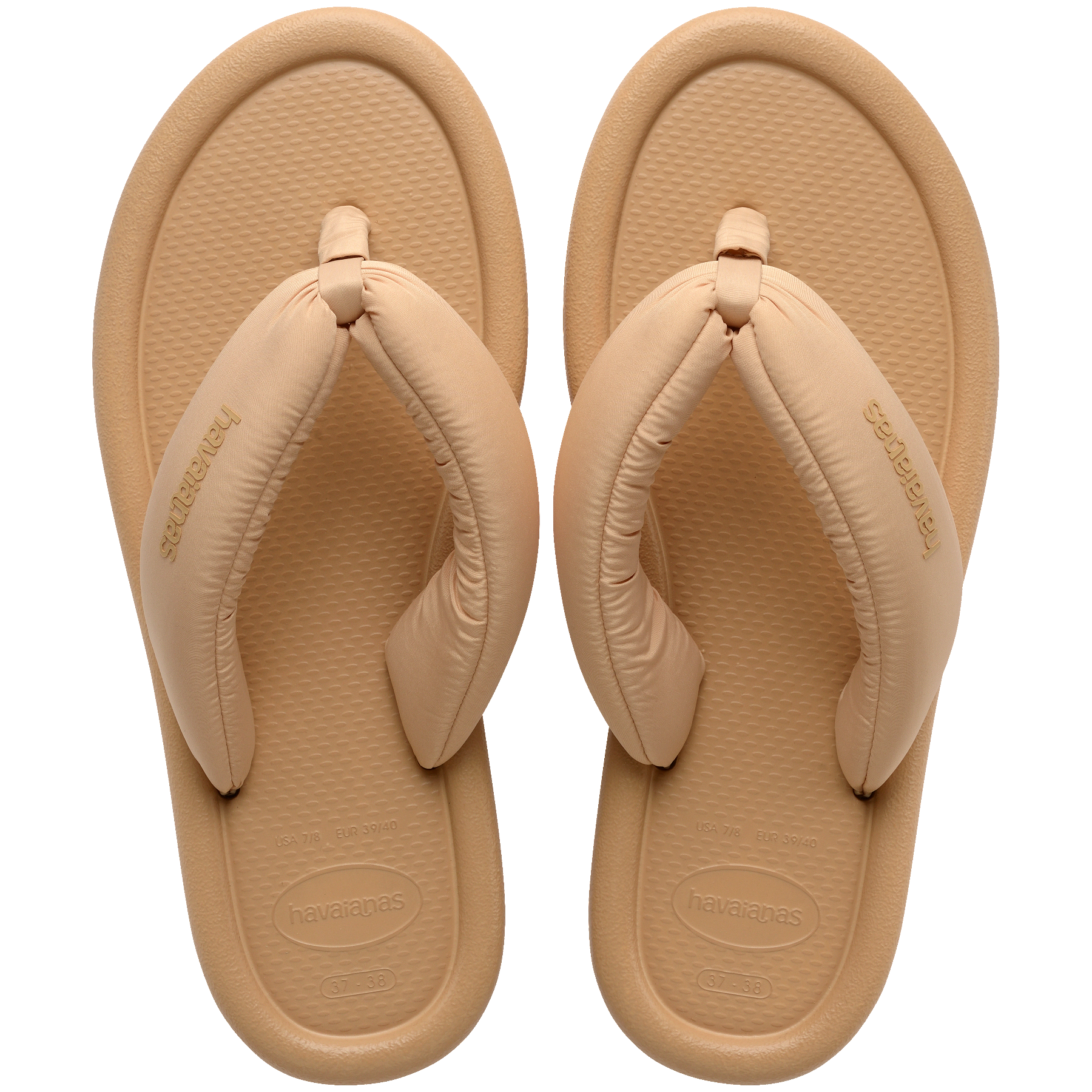 Women's Maxi Puffed Flip Flops - GOLDEN