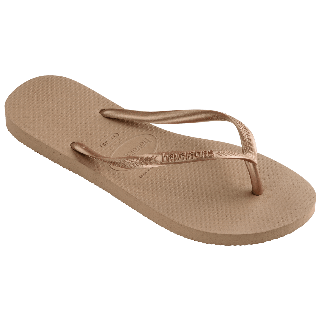 Women's Slim Flip Flops - Rose Gold