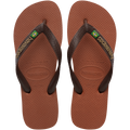 Women's Brazil Logo Flip Flops - RUST/COFFEE
