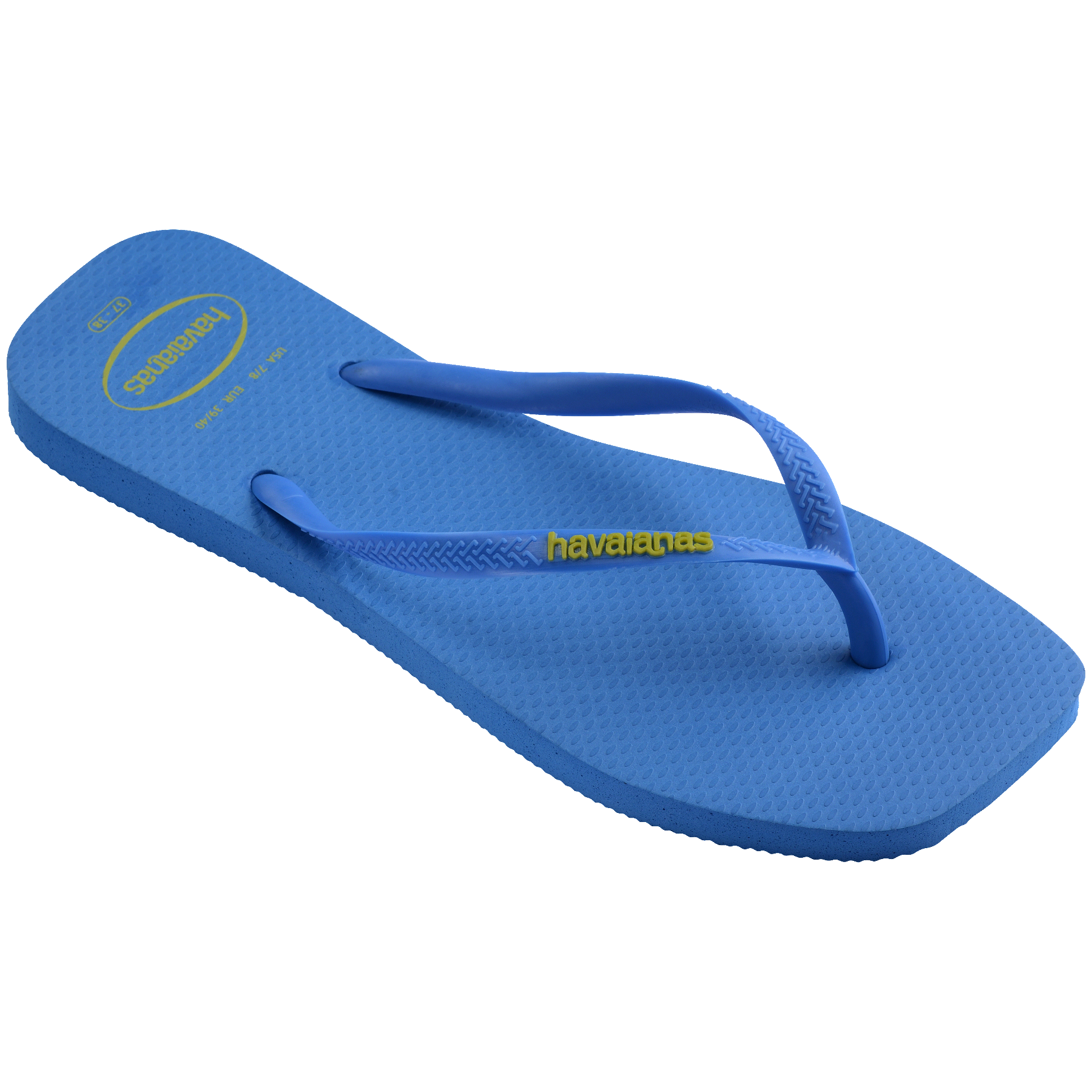 Women's Slim Square Logo Pop Up Flip Flops - BRILLIANT BLUE