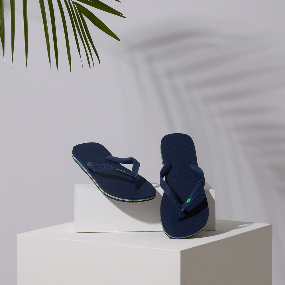 Women's Brazil Flip Flops - Navy Blue