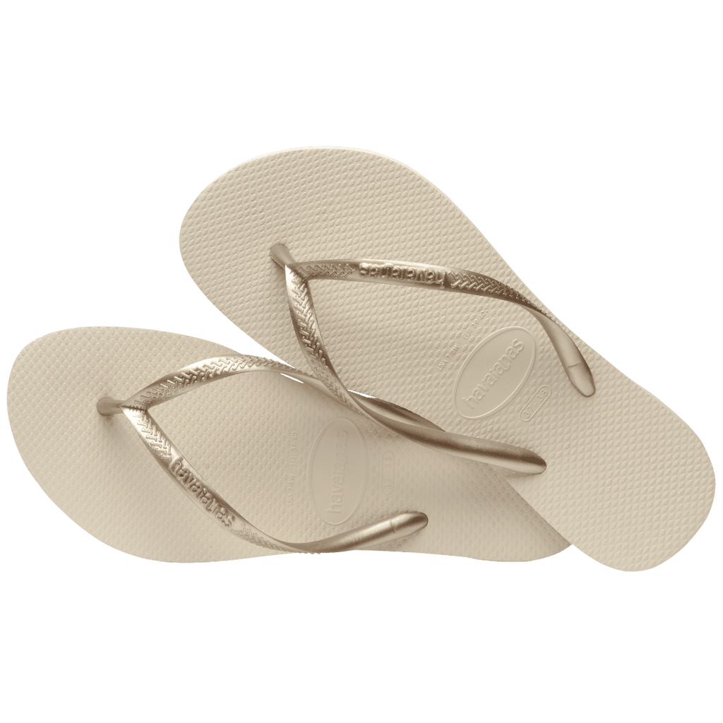 Women's Slim Flip Flops - Beige
