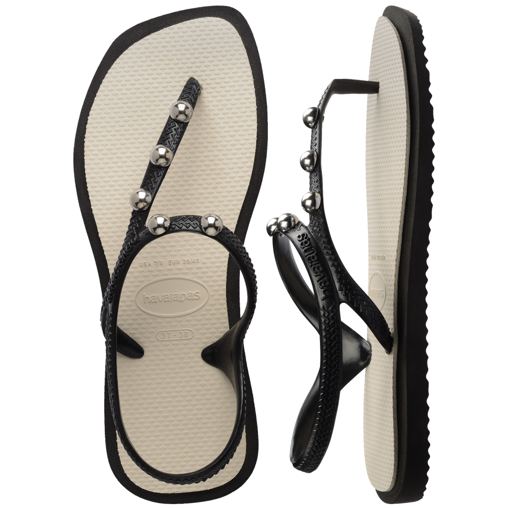 Women's Flash Fusion Sandals - BLACK/BEIGE STRAW