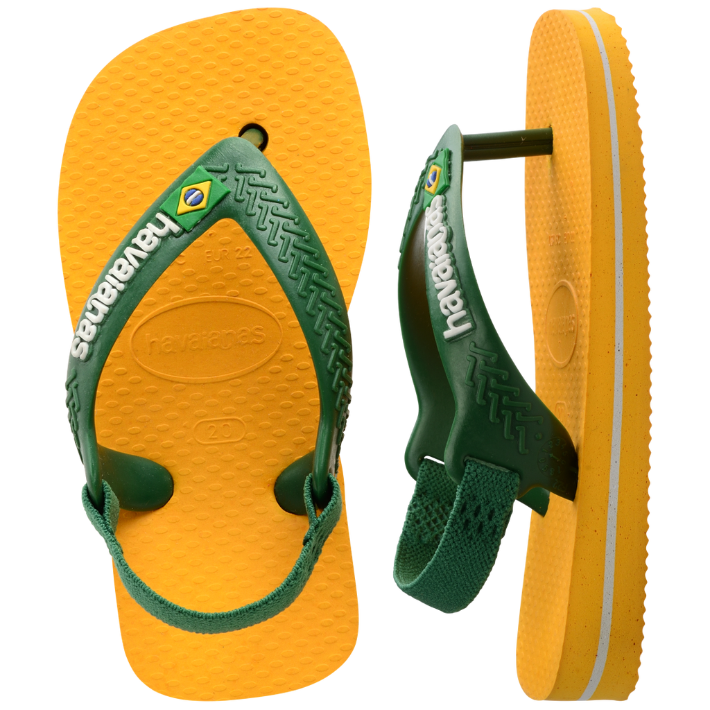 Baby Brazil Logo Flip Flop Sandals - Pop Yellow/Amazon
