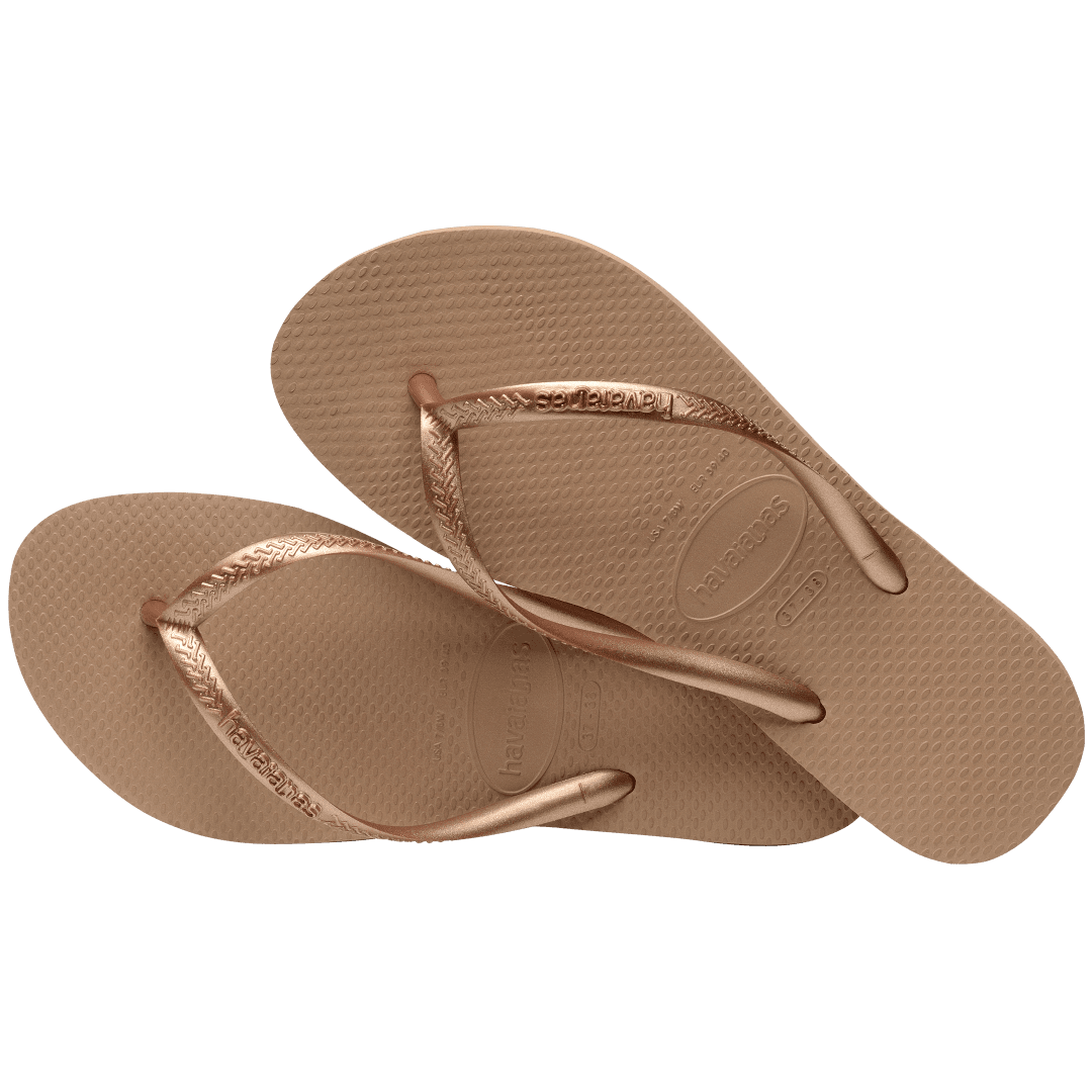 Women's Slim Flip Flops - Rose Gold
