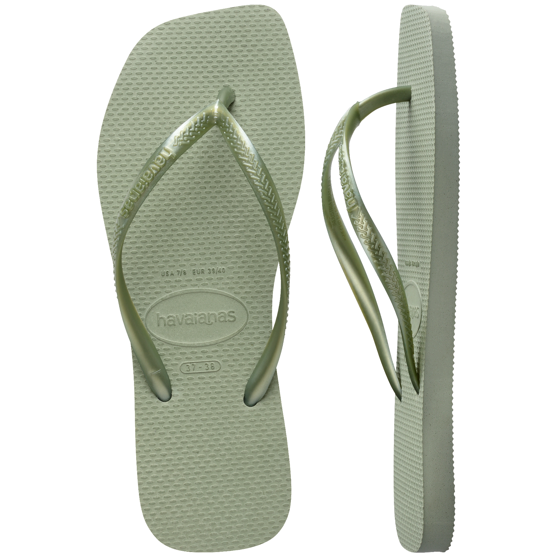Women's Slim Square Flip Flops - SMOKE GREEN