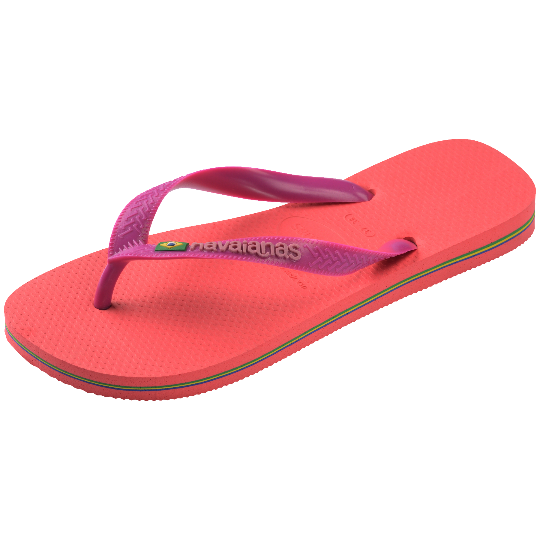 Women's Brazil Logo Flip Flops - CORAL/PINK