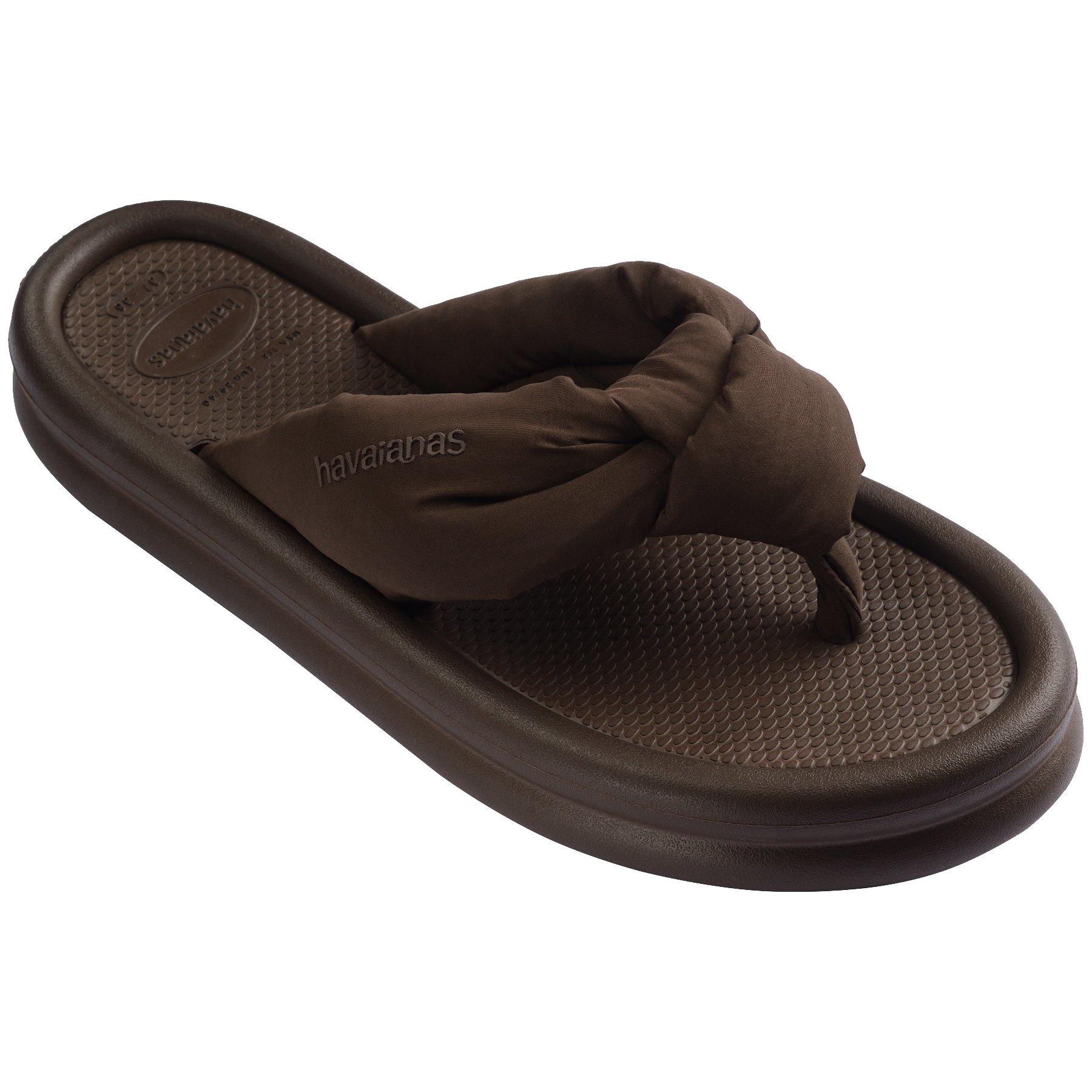 Women's Over Puffed Flip Flops - DARK BROWN