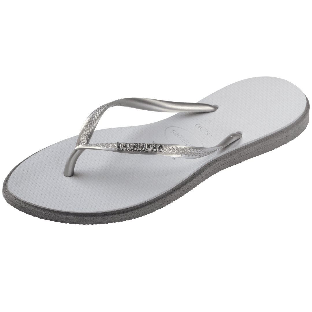 Women's Slim Point Flip Flops - Steel Grey