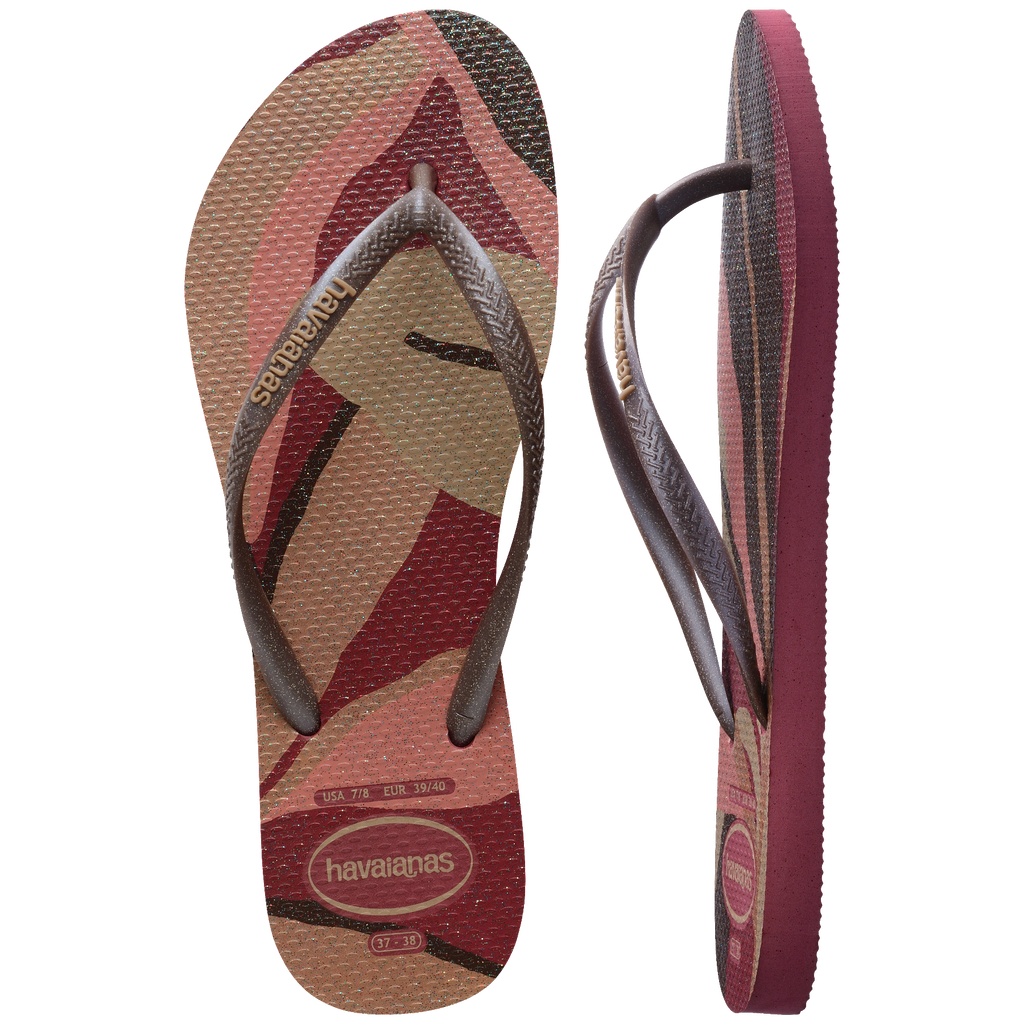 Women's Slim Palette Glow Flip Flops - AMARANTH