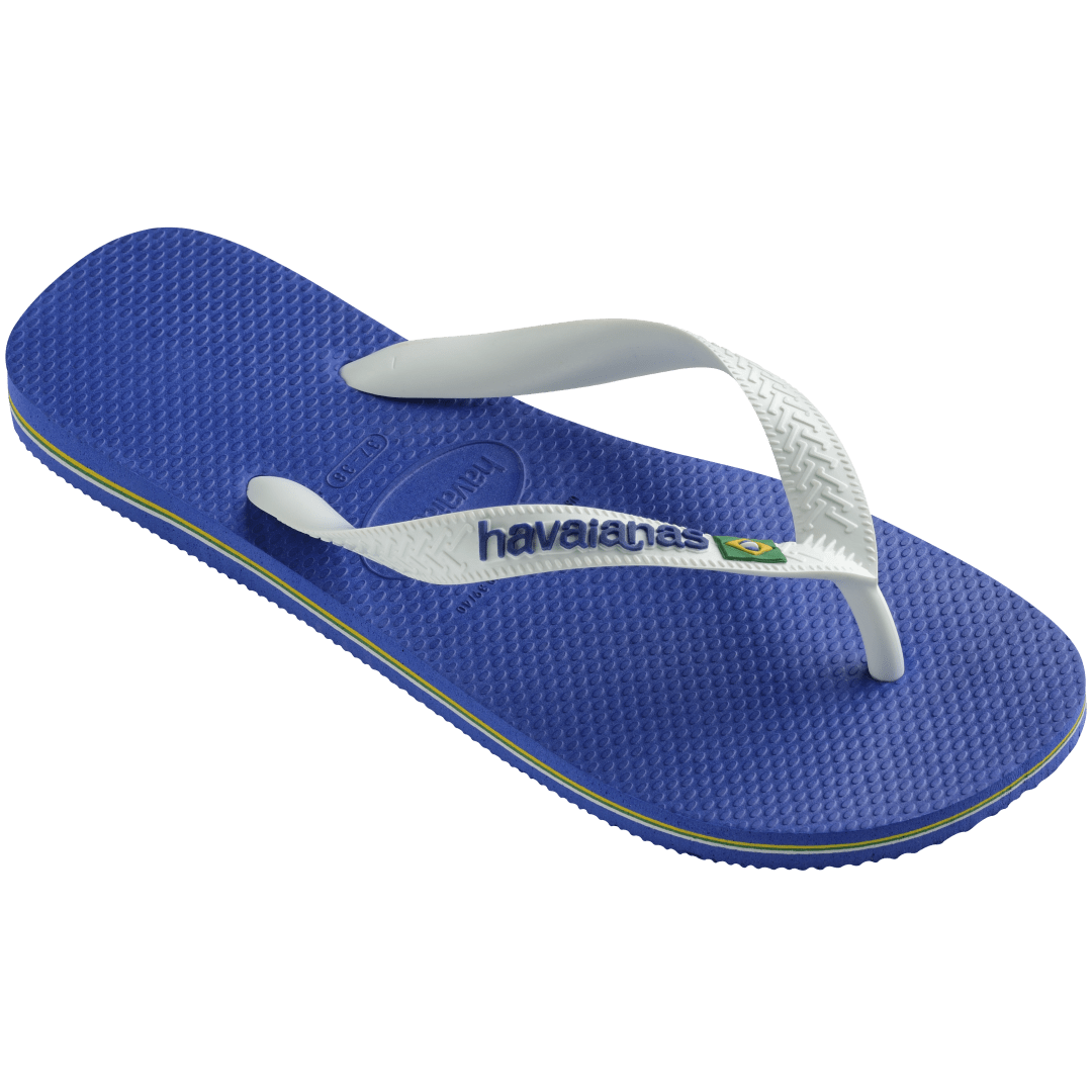 Men's Brazil Logo Flip Flops - Marine Blue