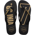 Women's Vini Jr. Golden Top Flip Flops - Black