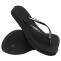 Women's Slim Flatform Flip Flops - Black