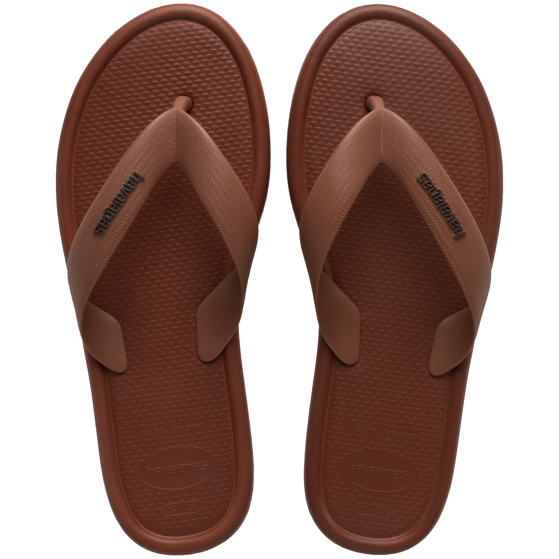 Women's Puffed Up Flip Flops - RUST