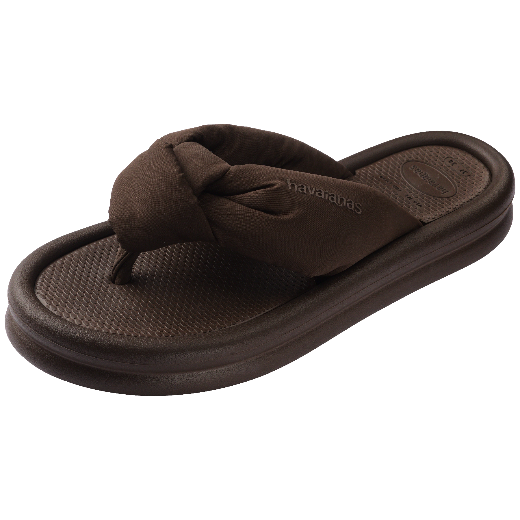 Women's Over Puffed Flip Flops - DARK BROWN